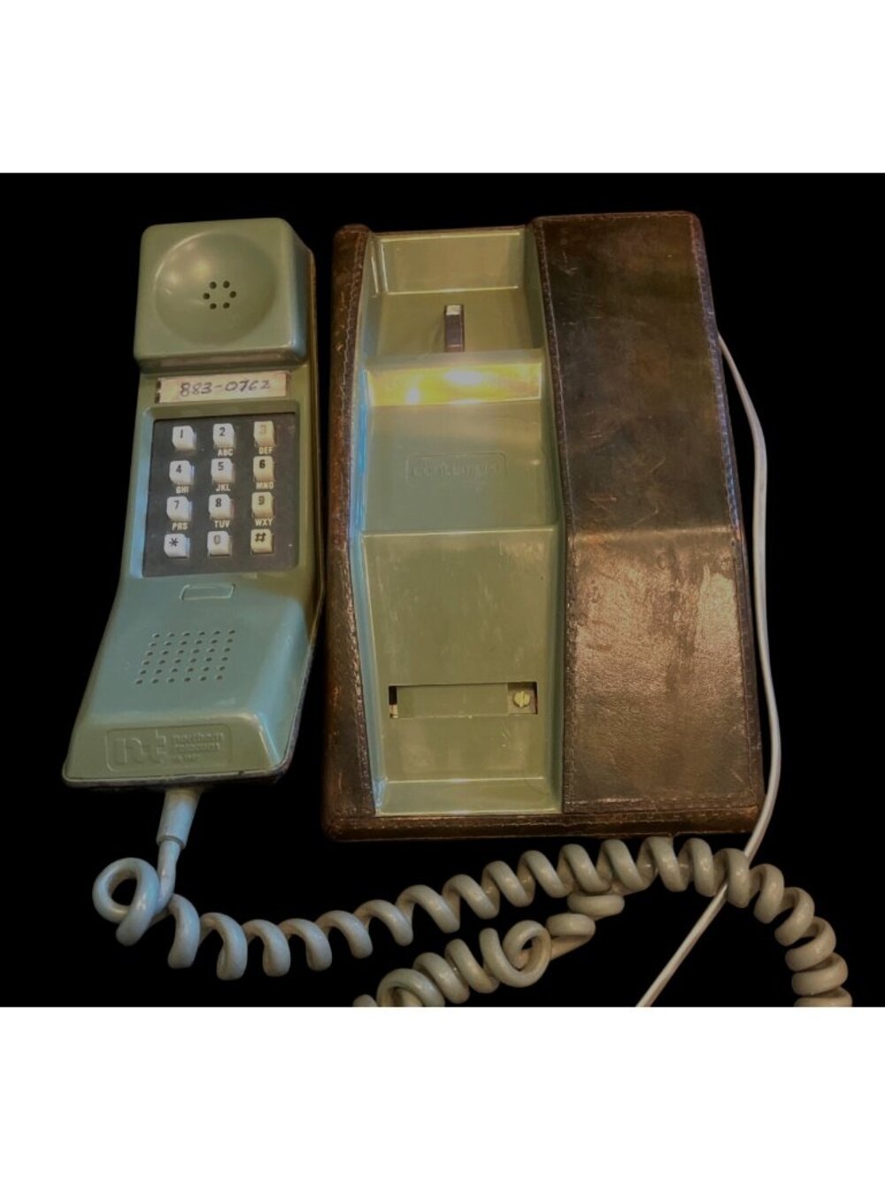 Vtg Northern Telecom Contempra Push Button Phone Stitched Leather Cover - Picture 2 of 6